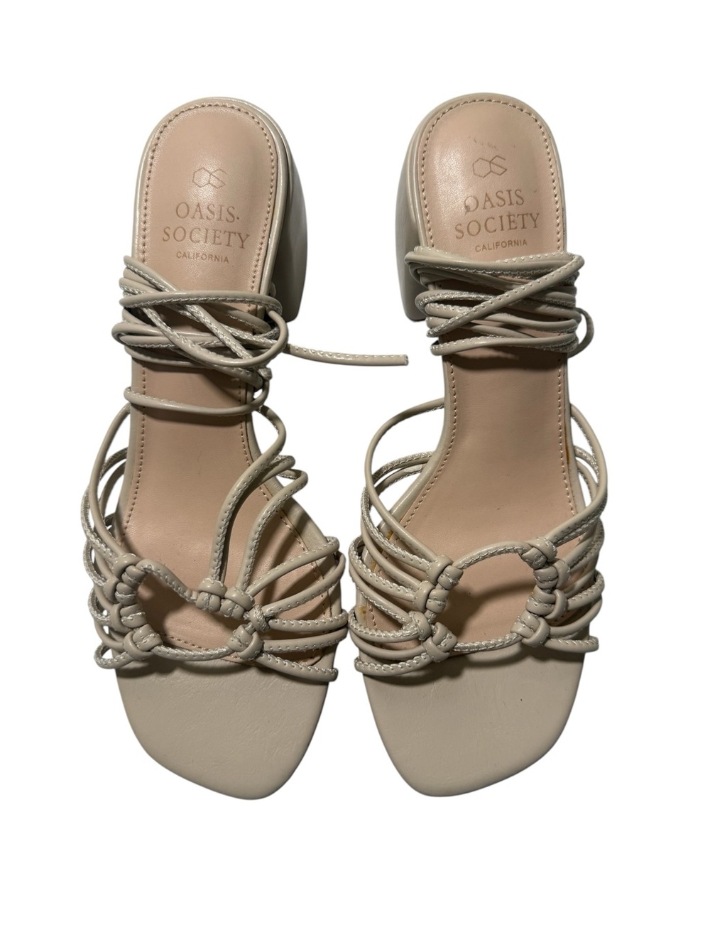 Oasis Society Vegan Neutral Lace-Up Heeled Sandals
Size 6